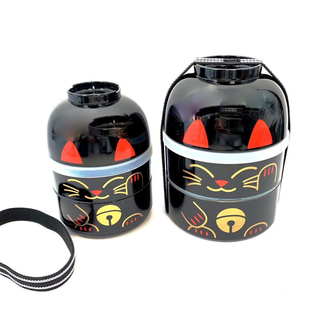 Kokeshi bento Kawaii cat black